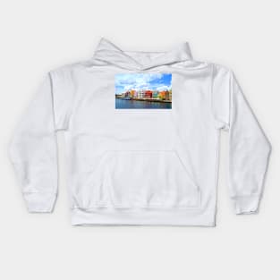 Pastel Colors of the Caribbean Coastline in Curacao Kids Hoodie